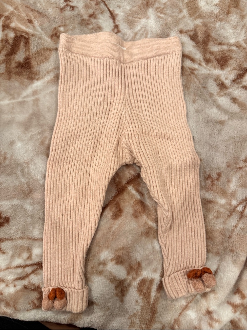 Zara Kids Ribbed Leggings in Blush